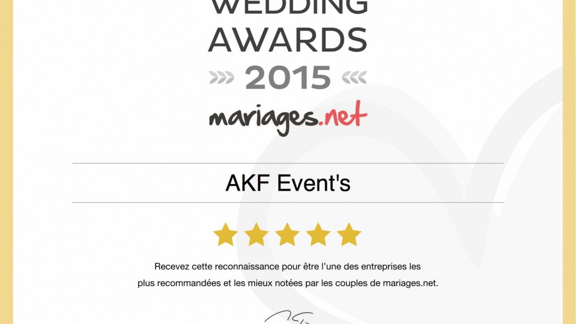 Mariage Wedding Awards 2015