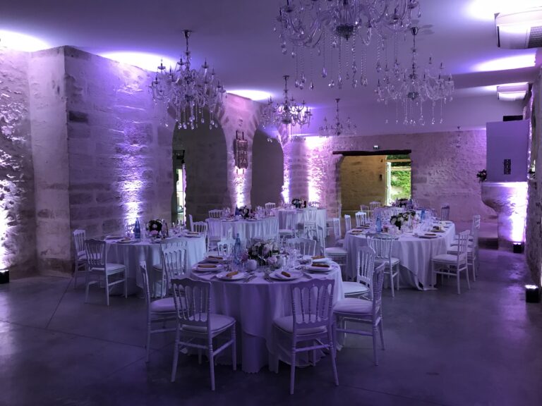 Abbaye du Grand Gigognan Sorgues - Éclairage repas mariage